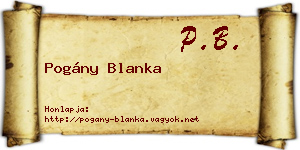Pogány Blanka névjegykártya